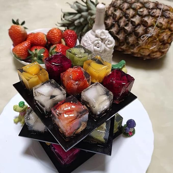 OCPO Kitchen 3D Cube Silicone Mold for Baking Mousse Cake, Square Baking Molds for Chocolate Candy Pastry Truffle Cupcake Jelly Cookie Pudding, Square Shape (15-Cavity)