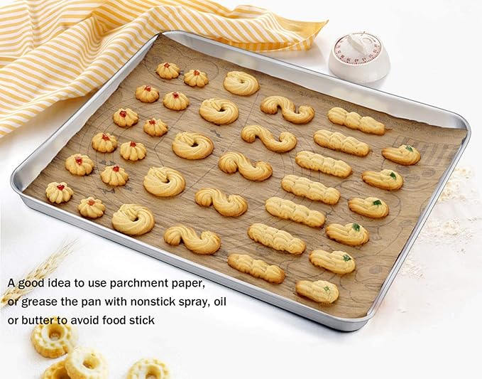 TeamFar Baking Sheet with Cooling Rack Set (3 Pans + 3 Racks), Stainless Steel Cookie Sheet Cooking/Baking, Healthy & Dishwasher Safe, Sturdy & Long Lasting