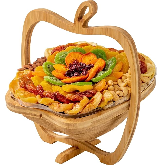 Dried Fruit and Nut Gift Basket, Healthy Assorted Natural Snack Gift Tray, Extra Large Variety Food Tray Party Platter- Easter, Holiday, Birthday, Sympathy, Office, Men, Woman, Him, Her Husband, Wife, Families, Bonnie and Pop