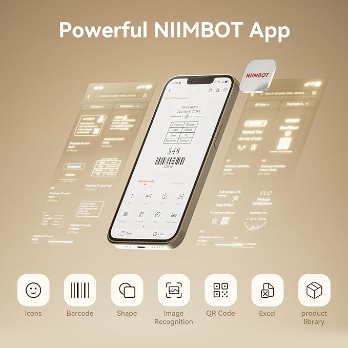 NIIMBOT K3 Label Printer, 3 Inch Label Maker with High-Speed, Bluetooth and USB Connection, Support Smartphone & PC, Thermal Label Maker for Small Business and Home Office