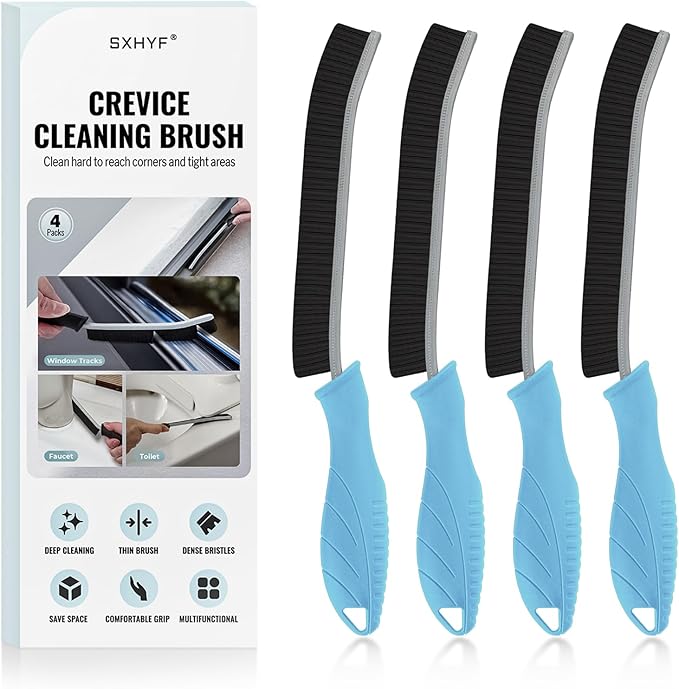 SXhyf Crevice Cleaning Brush - Grout Scrub Brush, House Cleaning Supplies, Gap Cleaning Tools, Home Essentials, Gifts for Women Men, Hard Bristle Crevice Cleaner Brush for Household Use, Bathroom