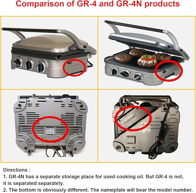 Waffle Plates Only for Cuisinart Griddler GR-4N, GR-5B, GR-6 and GRID-8N Series, Nonstick Coating Baking Waffle Plates by Gvode