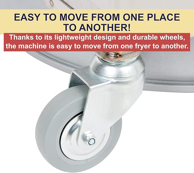 MirOil 55HD Fyer Oil Filter Machine w/Discard Trolley & Hand Operated Pump, Filtration System for Deep Fryer for Kitchen, Food Service & Food Trucks, Portable Oil Filter Machine for 55lb Fryer Grease