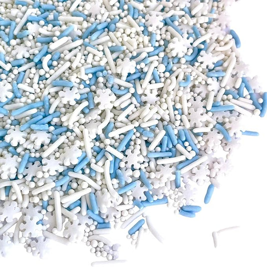 Manvscakes, Natural Sprinkles, No Artificial Dyes, Snowflake Edible Sprinkles, Holiday Cake Decorations, Dessert, Cookies, 3 ounces, Christmas Sprinkles, Winter Baking, Gluten Free, Blue Sprinkle