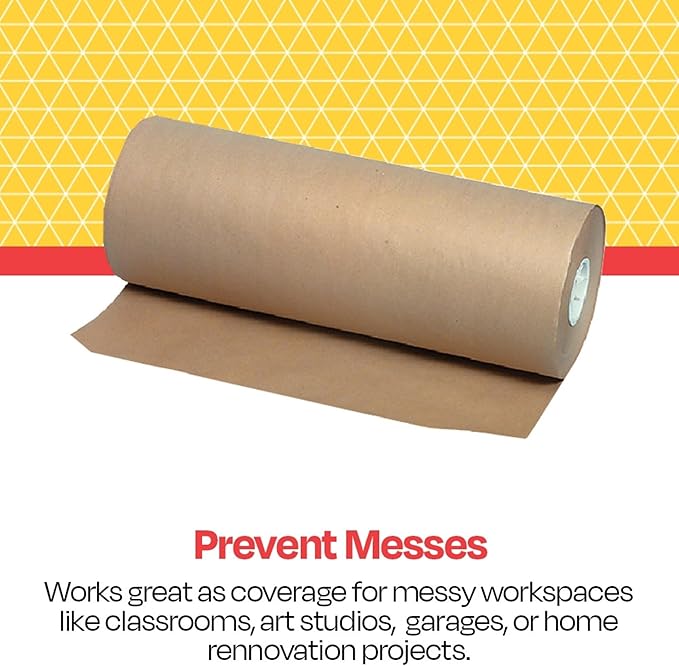 School Smart Butcher Kraft Paper Roll, 40 lb, 24 Inches x 1000 Feet, Brown