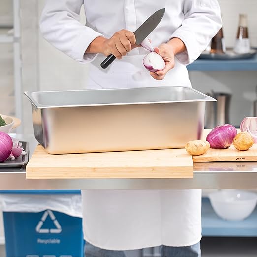 Stainless Steel Pan 6-Pack 6 Inch Deep Full Size Pans Catering Storage Metal Food Pan commercial Steamer pan food Catering Trays for Hotel Steam Table Tray for Food Warmer