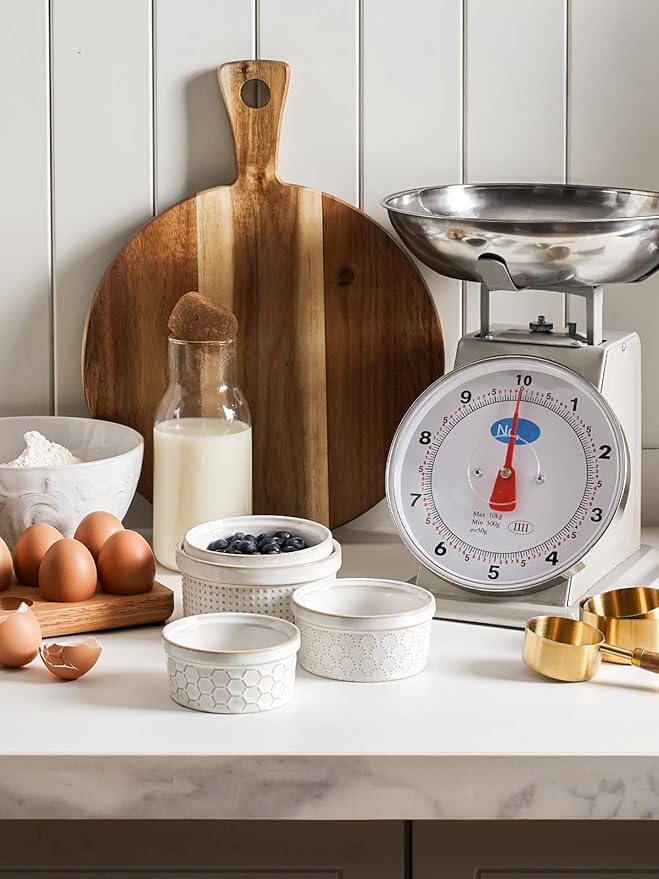 LE TAUCI Ramekins 8 oz, Ramiken for Creme Brulee, Lava Cake, Pudding, Souffle, Pot Pie, Ceramic Baking Dishes, Oven Safe - 4.3 inch, Set of 4, Arctic White