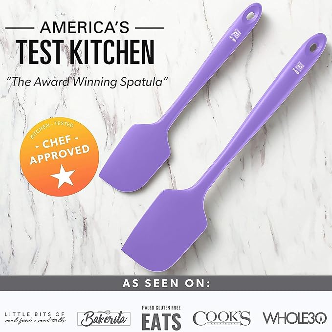 DI ORO Silicone Spatula Set - Rubber Kitchen Spatulas for Baking, Cooking, & Mixing - 600°F Heat-Resistant & BPA Free Silicone Scraper Spatulas for Nonstick Cookware - Dishwasher Safe (5pc, Lavender)