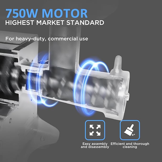#22 Commercial Electric Meat Grinder Machine, 550lbs/h, 1HP Stainless Steel Meat Grinder Heavy Duty with Sausage Stuffer for deer processing, Pet Food, Heavy Use