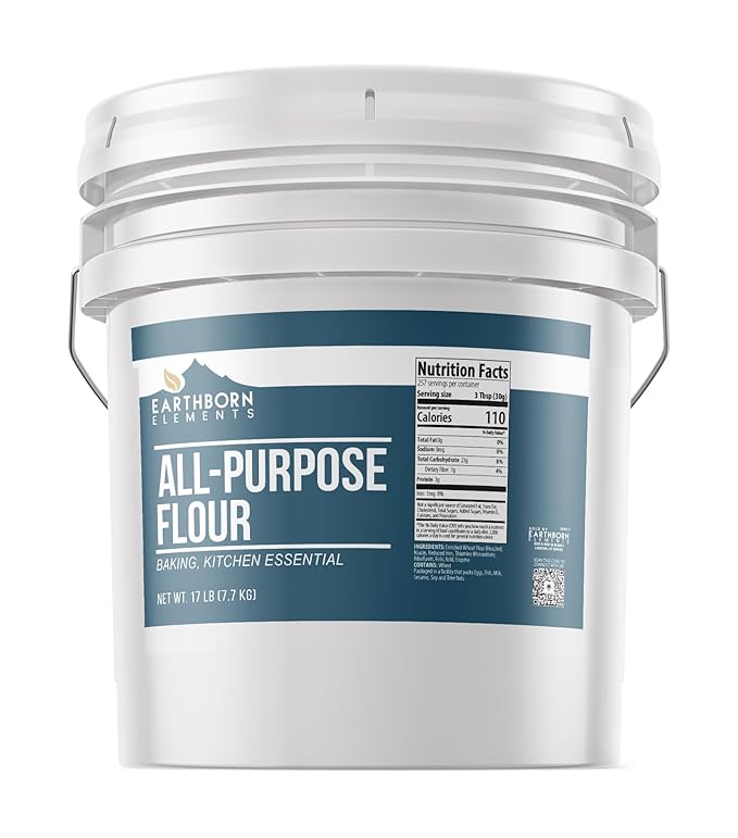 Earthborn Elements All-Purpose Flour, 3.5 Gallon Bucket, Bulk Size, Kitchen Essential, Baking & Cooking
