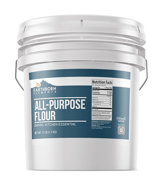 Earthborn Elements All-Purpose Flour, 3.5 Gallon Bucket, Bulk Size, Kitchen Essential, Baking & Cooking