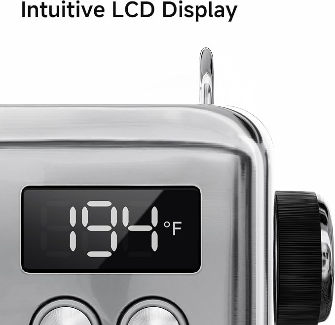 HIBREW H10A 58mm Espresso Machine, Compact Design with Stainless Steel Portafilter, Customizable Temp & Coffee Volume, Smart Display + 20Bar Pressure Gauge.