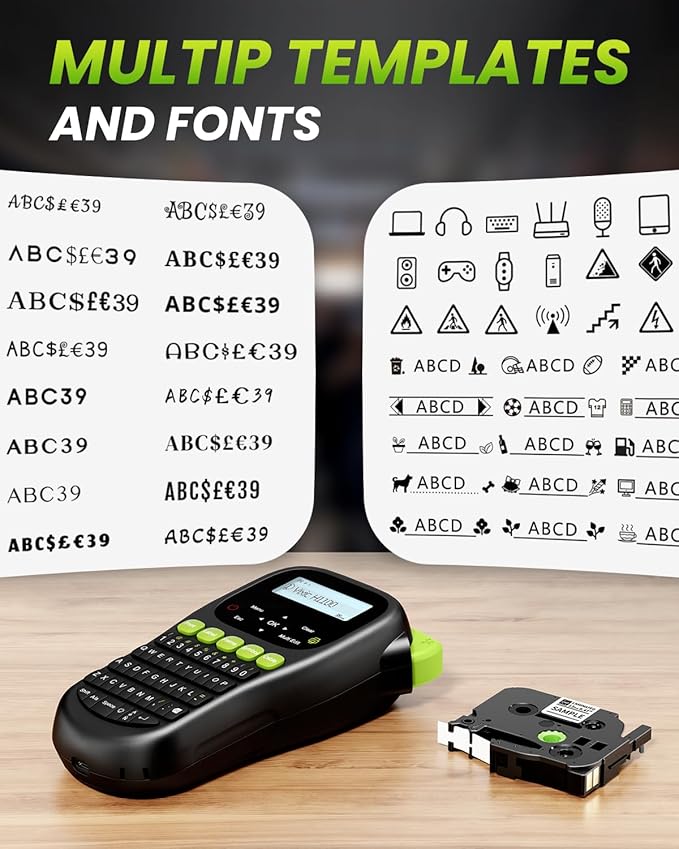 Label Maker Machine, H1100 Label Makers with Backlit Screen, Portable Label Maker Waterproof-Labels Handheld Labeler with Keyboard, Industrial Labeling Machine for Cable Wire Network