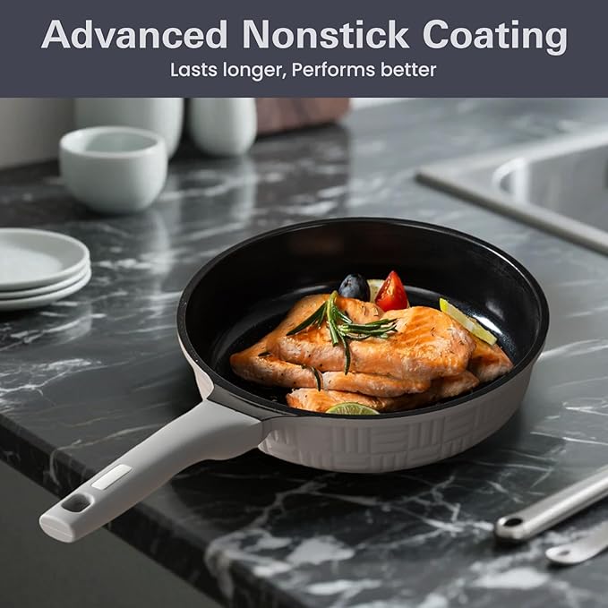 UCCLIFE 17-PCS Pots and Pans Set Non Stick, Induction Cookware Set, Non-toxic Kitchen Cooking Set, Frying Pan, Saucepan Stock Pot Kitchen Utensils Dishwasher Safe, Scratch-resistant (PFAS, PTEF Free)