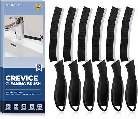 Crevice Cleaning Brushes, Cleaner Scrub Brush Tool for Hard to Reach Tight Space, Home Essentials, Cleaning Supplies for Shower, Bathroom, Kitchen, Toilet, Window