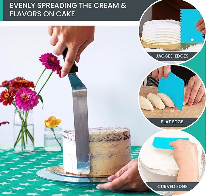 zhonglinhua99pcs Cake Pan Set with Removable Base, Cake Decorating Supplies with 3 Nonstick Bakeware Springform Pans (8" 9" 10"), Numbered Icing Piping Tips and Other Baking Supplies for Cheesecake