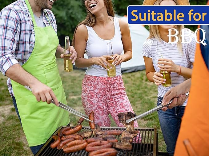 JETKONG 18 Inch (45cm) Extra Long Grill Tongs, Heavy Duty Stainless Steel Tweezer Tongs for Cooking, Grilling, Barbecue/BBQ, Buffet and Turning Food (Point Tips)