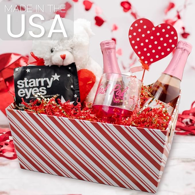 MagicWater Crinkle Cut Paper for Gift Baskets - 2LB - Red & Gold - Perfect for Shredded Paper Filler, Basket Filler, Gift Boxes, Bridesmaid Gifts, Halloween Stuffers & More – Ideal for All Occasions