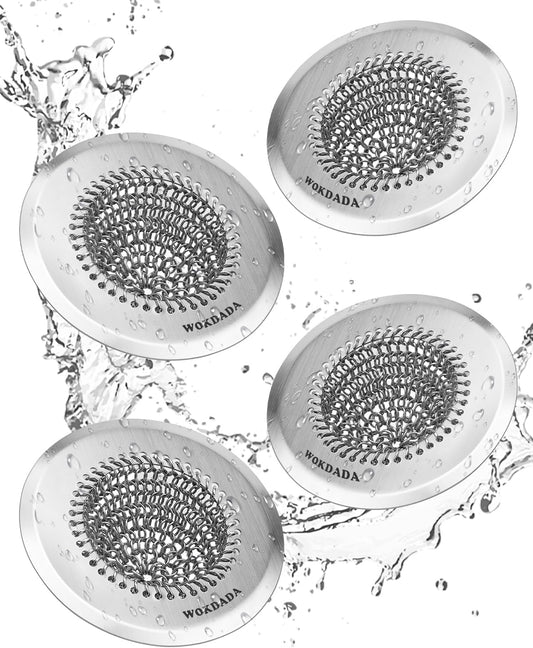 Sink Drain Strainer, Reversible Easy Clean Mesh Sink Strainer with 304 Stainless Steel, Wokdada Revolutionary Anti-Rust Large Kitchen Sink Strainer Food Catcher for Garbage Disposal Without Clogging