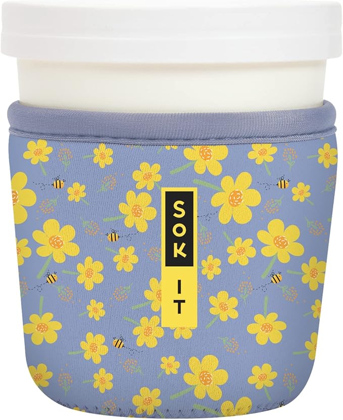 Sok It IceCreamSok Insulated Neoprene Cover (Lavender Honey, Tapered Ice Cream Pints)