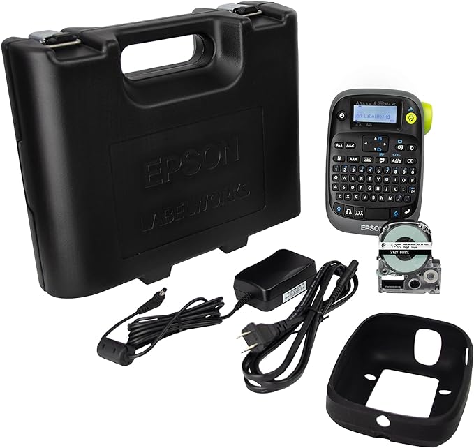 LABELWORKS Epson LW-PX300VP Industrial Label Maker Complete Kit - with Accessories, Sticker Labels, Magnetic Tape Compatible, Only Uses 203 & 205 Shrink Tube Tapes, Portable Handheld Printer