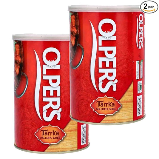 Olper's Tarrka Asli Desi Ghee 1 kg (35.27 Oz) | Pack of 2 | Authentic Clarified Butter | Ideal for Sautéing, Roasting, Baking and Curries