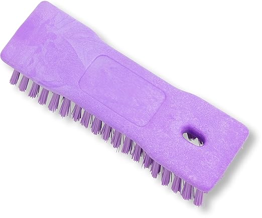 SPARTA Comfort Grip Scrub Brush Hand Brush for Bathroom, Kitchens, Countertop, Plastic, 8 Inches, Purple