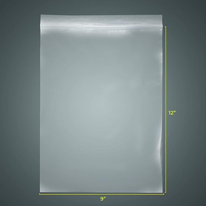 SNL Quality Zipper Locking Reclosable Clear Disposable Plastic Bags, Strong | 9" X 12" - 2 MIL - 100 Bags