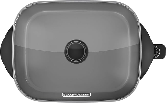 BLACK+DECKER Electric Skillet, Variable Temperature Control, Nonstick Cooking Surface, Dishwasher Safe, Tempered Glass Lid, 12"x15"