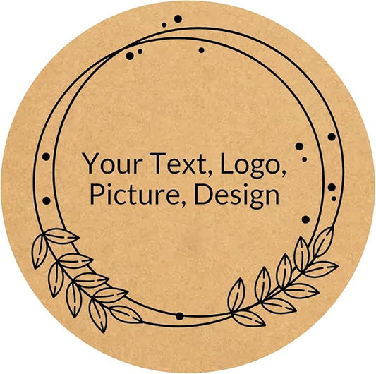 Custom Stickers Kraft Paper Labels Personalized Withe Text, Business Logo Customized Food Jars Labels Bakery Label Sticker Package Favor Canning Circle 100pcs (Style 4)