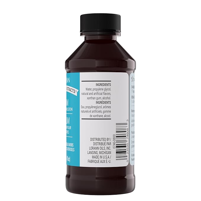 LorAnn Oils Rum Bakery Emulsion: Realistic Flavor, Ideal for Enhancing Boozy Notes in Baked Goods, Gluten-Free, Keto-Friendly, Extract Alternative Essential for Your Kitchen, 4 Oz