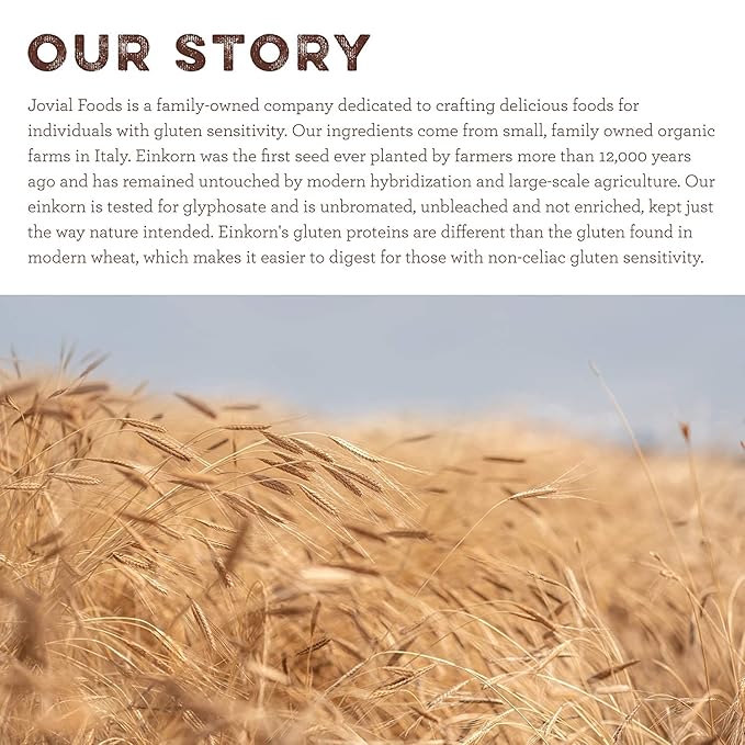 Jovial Einkorn 100% Organic Einkorn Whole Wheat Flour - Baking Flour, High Protein, Non-GMO, USDA Certified Organic, Unbleached Flour, Product of Italy, Organic Whole Wheat Flour - 32 Oz (2 Pack)