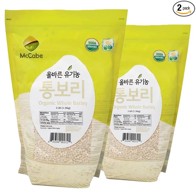 McCabe Organic Regular Pearled Barley - Pearled Barley Organic | Rich with Fiber & Minerals | USDA and CCOF Certified | Product of USA | 3Lbs (Pack of 2)