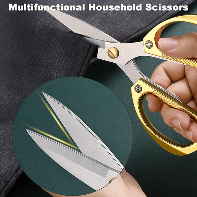 Stainless Steel Heavy Duty Kitchen Scissors - 2 Pack Multipurpose Food Scissors, Poultry & Meat Shears