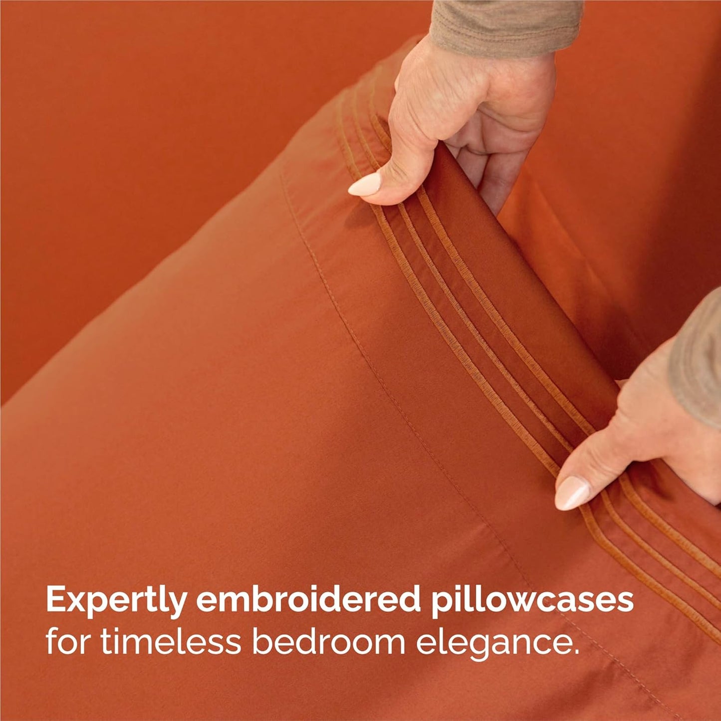 Split King Size 5 Piece Sheet Set - Comfy Breathable & Cooling Bed Sheets Set - Hotel Luxury Bedding for Women, Men, Kids, Teens, Boys & Girls - Deep Pockets and Wrinkle Free - Oeko-Tex - Terracotta