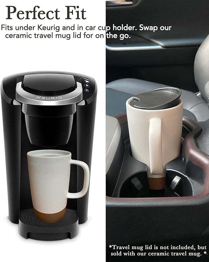 Mora Ceramics Large Tea Mug with Loose Leaf Infuser and Ceramic Lid, 18 oz, Portable, Microwave, Dishwasher Safe, Tall Coffee Cup - Rustic Matte Ceramic Glaze, Modern Herbal Tea Strainer, Nightwaves