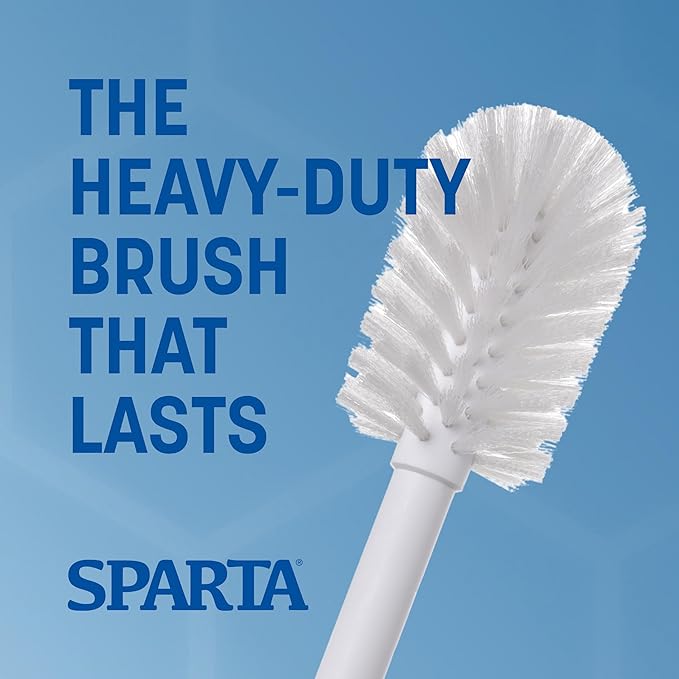 SPARTA Large Water Bottle Brush Ideal for Wide-Mouth Jars, Bottles and Tumblers, Dishwashing Tool with Handle for Home and Commercial Kitchens, Plastic, 12 Inches, White