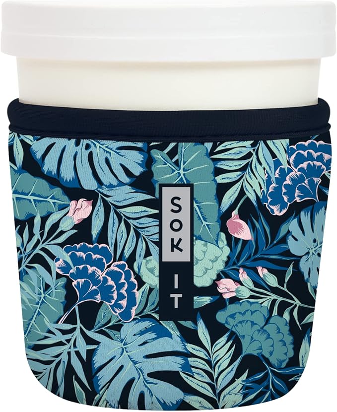 Sok It IceCreamSok Insulated Neoprene Cover (Paradise Vibes, Tapered Ice Cream Pints)