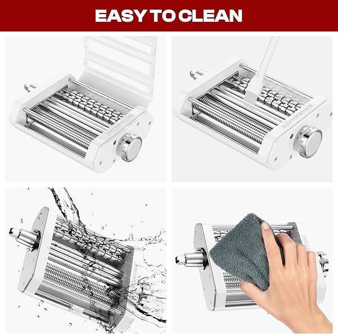 Pasta Attachment for KitchenAid Stand Mixer, 3 in 1 Set Pasta Maker KitchenAid Attachment Includes Spaghetti Cutter, Pasta Sheet Roller and Fettuccine Cutter, Attachment for Kitchenaid Mixers