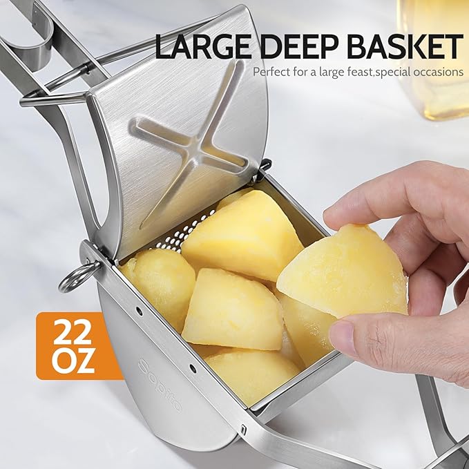 Potato Ricer, Sopito Stainless Steel Potato Masher for Commercial and Home Use