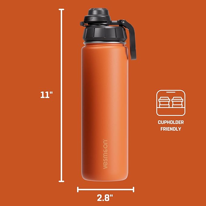 Vessence Tea Infuser Bottle - 24 Oz Insulated Loose Leaf & Fruit Infuser Bottle | Leak Proof with FlowSip Lid
