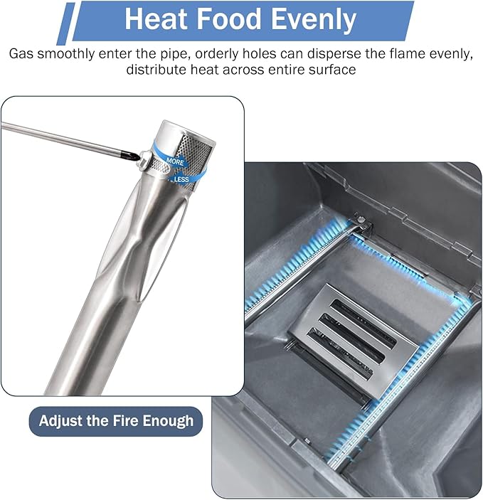 Criditpid Grill Replacement Parts for Weber Spirit I/II 200 with Front Control, 7635 Flavorizer Bars & 69785 Grill Burner Tubes Kit for Weber Spirit E210, E220, S210, S220 Grill, Stainless Steel.