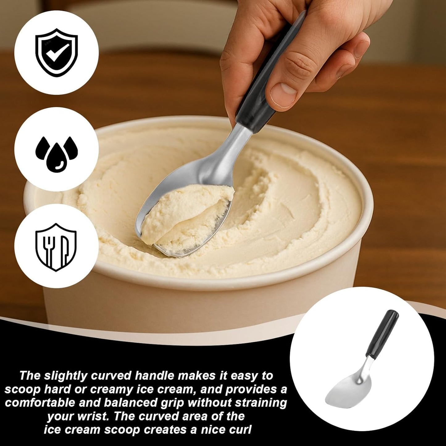 1 Pcs Ice Cream Spade,Ice Cream Scoop,Ice Cream Scooper,Ice Cream Scoops Best Rated,For Hard Or Creamy Ice Cream, Durable Bend Proof Flat Ice Cream Paddle, Easy Scooping Dishwasher Safe