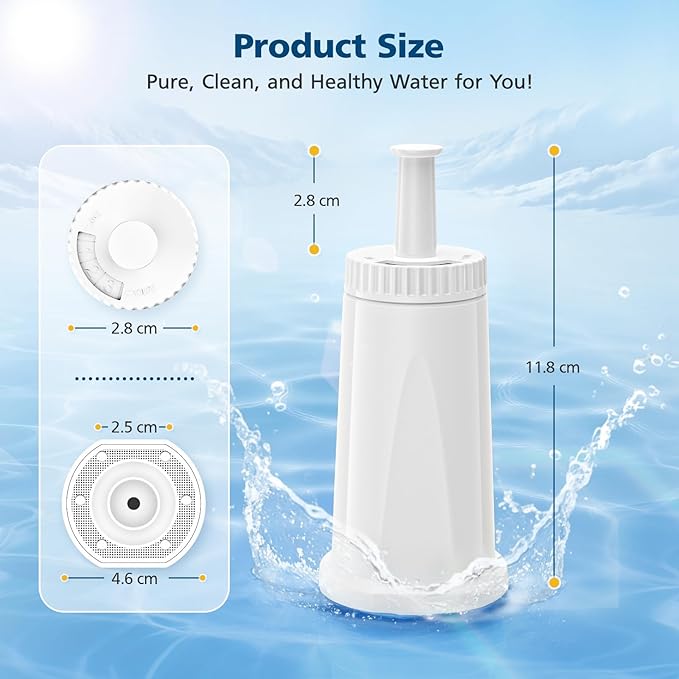 4 Pack Breville Water Filters, Compatible with Breville BES880 Barista Touch, BES990 BES980 Oracle Touch and BES878 BES920 Bambino ClaroSwiss Sage Espresso coffee Machine