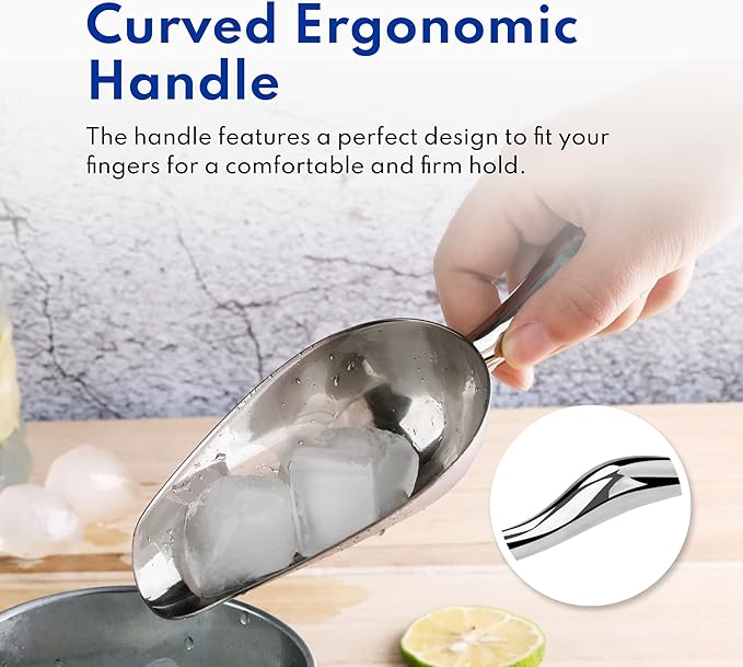 New Star Foodservice 1028546 Stainless Steel Bar Ice Flour Utility Scoop, 36-Ounce