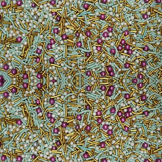 Confect Edible Sprinkles Mix – Gold, Mint, Pink & Pearl Sugar Confetti for Cake Decorating – Colorful Baking Topping for Cupcakes, Cookies, and Desserts | Vegan, Gluten-Free, Soy-Free, Dairy-Free, Palm Oil-Free – 4.2 Oz