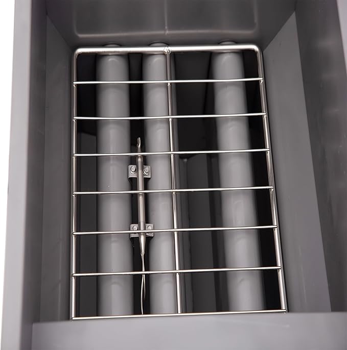 CLIVIA Liquid Propane Deep Fryer, Commercial Floor Fryer with 2 Baskets, 40 lb. Capacity with 3 Burners, Total 90,000 BTU Liquid Propane Powered Fryer for Restaurants