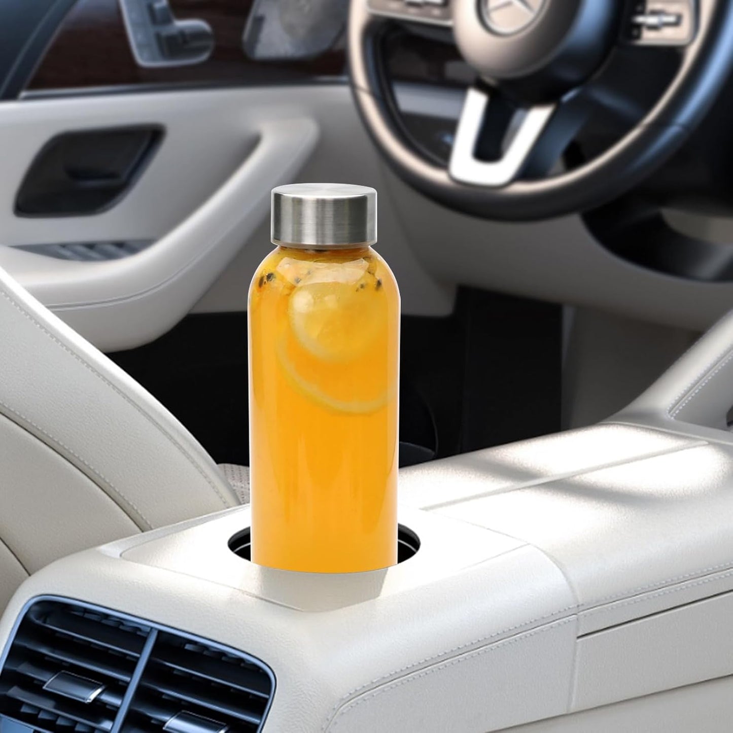 Brajttt Glass Juice Bottle with Lids,16oz Juicing Bottles Reusable, Clear Glass Water Bottles 16 oz with Stainless Steel Airtight Cap,Juice Beverage Container, Leak Proof，Set of 2