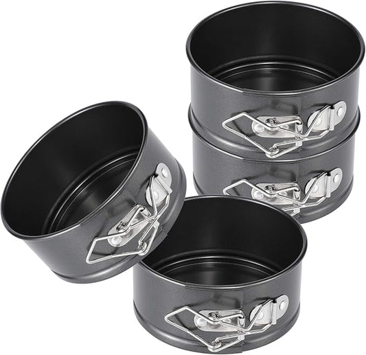 Hiware 4-Inch Mini Springform Pan Set - 4 Piece Small Nonstick Cheesecake Pan for Mini Cheesecakes, Pizzas and Quiches