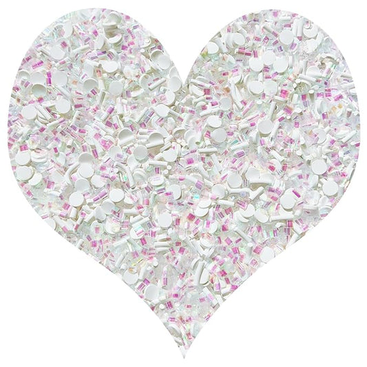 EHOPE Fake Sprinkles Polymer Sprinkles Faux Sprinkles Fake Candy Sprinkles Clay Sprinkles Polymer Clay Slices for Nail Art DIY Crafts Cake Phone Case (50-Guan WhiteRound+Sugar)